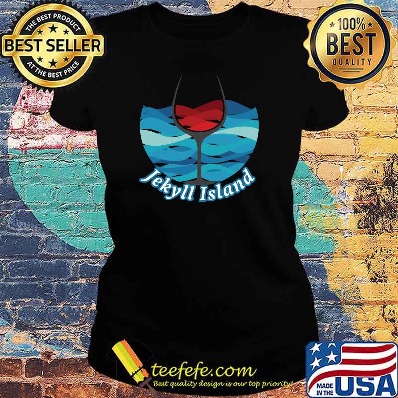 Distressed Jekyll Island Georgia Vacation Wine Glass Ocean T-Shirt Ladies tee Distressed Jekyll Island Georgia Vacation Wine Glass Ocean T-Shirt Ladies tee