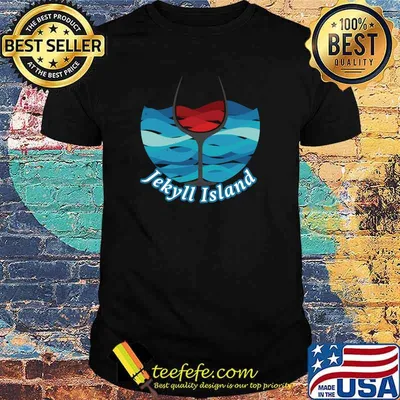 Distressed Jekyll Island Georgia Vacation Wine Glass Ocean T-Shirt