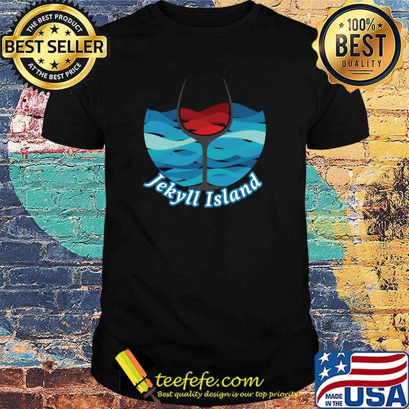 Distressed Jekyll Island Georgia Vacation Wine Glass Ocean T-Shirt Distressed Jekyll Island Georgia Vacation Wine Glass Ocean T-Shirt