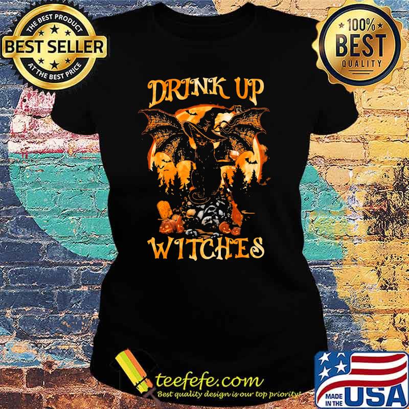 Drink Up Witches Cat Halloweeen Shirt Ladies tee Drink Up Witches Cat Halloweeen Shirt Ladies tee