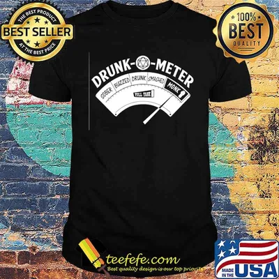 Drunk meter sober buzzed drunk smashed monk full tank shirt