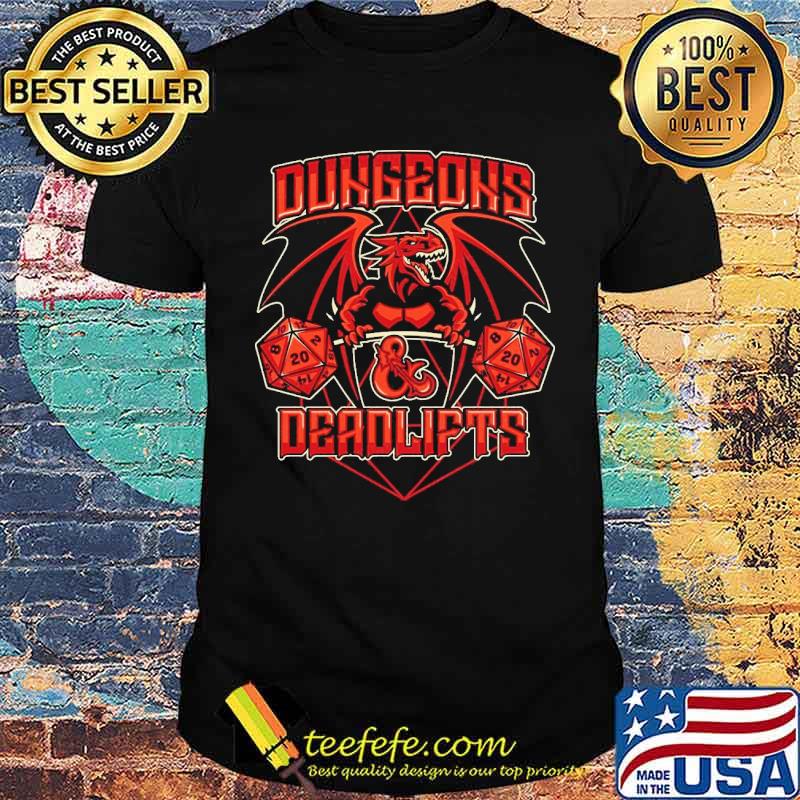 Dungeons And Deadlifts Dragon Dice Shirt
