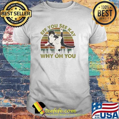 Eff You See Kay Why Oh You Cat Yoga Vintage T-Shirt
