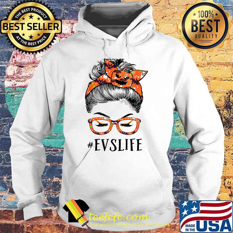EVS Women Messy bun Pumpkin Halloween Spider T-Shirt Hoodie EVS Women Messy bun Pumpkin Halloween Spider T-Shirt Hoodie