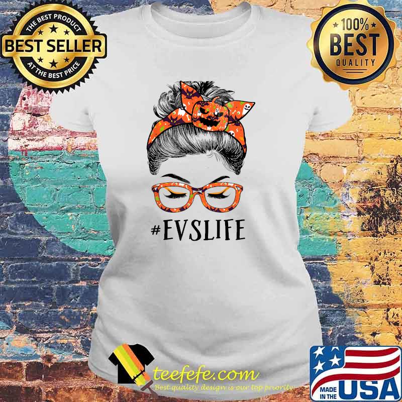 EVS Women Messy bun Pumpkin Halloween Spider T-Shirt Laides tee EVS Women Messy bun Pumpkin Halloween Spider T-Shirt Laides tee