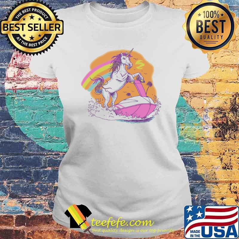 Fabulous summer unicorn water scooter ocean beach surf s Laides tee Fabulous summer unicorn water scooter ocean beach surf s Laides tee