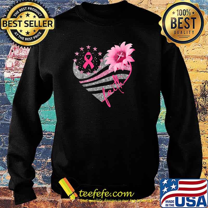 faith Breast Cancer Awareness Sun flower bling bling T-Shirt Sweater faith Breast Cancer Awareness Sun flower bling bling T-Shirt Sweater