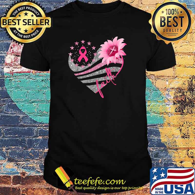 faith Breast Cancer Awareness Sun flower bling bling T-Shirt faith Breast Cancer Awareness Sun flower bling bling T-Shirt