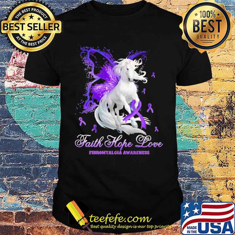 Faith Hope Love Fibromyalgia Awareness Horse Shirt