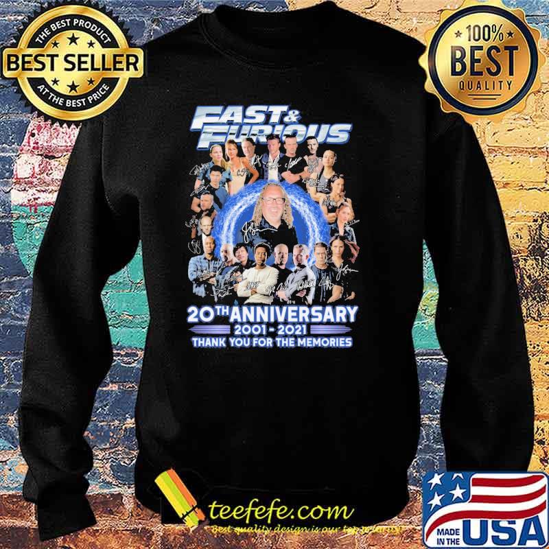 Fast and furious 20th anniversary 2001 2021 thank you for the memories signatures s Sweater Fast and furious 20th anniversary 2001 2021 thank you for the memories signatures s Sweater