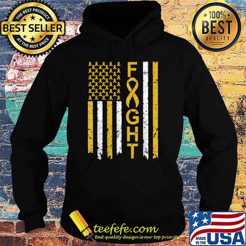 Fight Childhood Cancer Awareness American Flag T-Shirt Hoodie Fight Childhood Cancer Awareness American Flag T-Shirt Hoodie