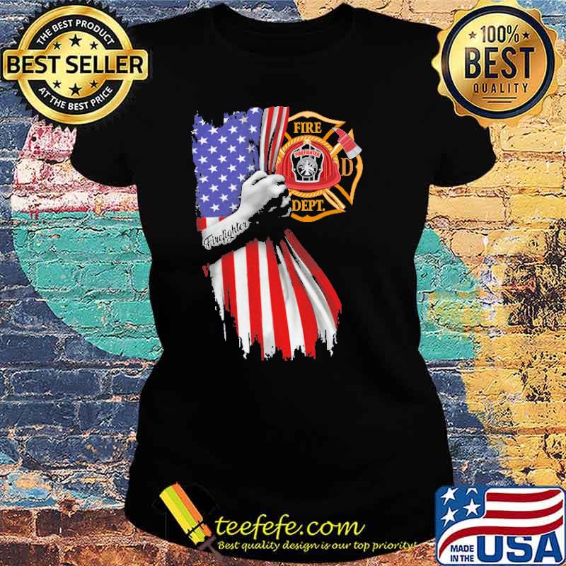 Firefighter logo american flag s Ladies tee Firefighter logo american flag s Ladies tee
