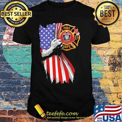 Firefighter logo american flag shirt