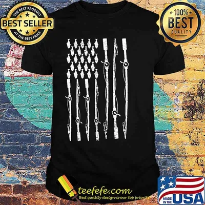 Fishing american flag shirt