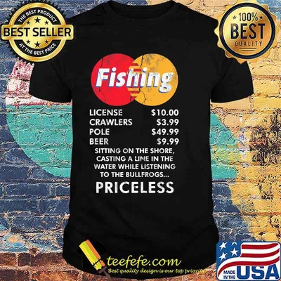 Fishing sitting on the shore casting a line in the water while listening to the bullfrogs priceless shirt
