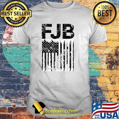 FJB American Flag Distressed Black and White Stealth Look T-Shirt