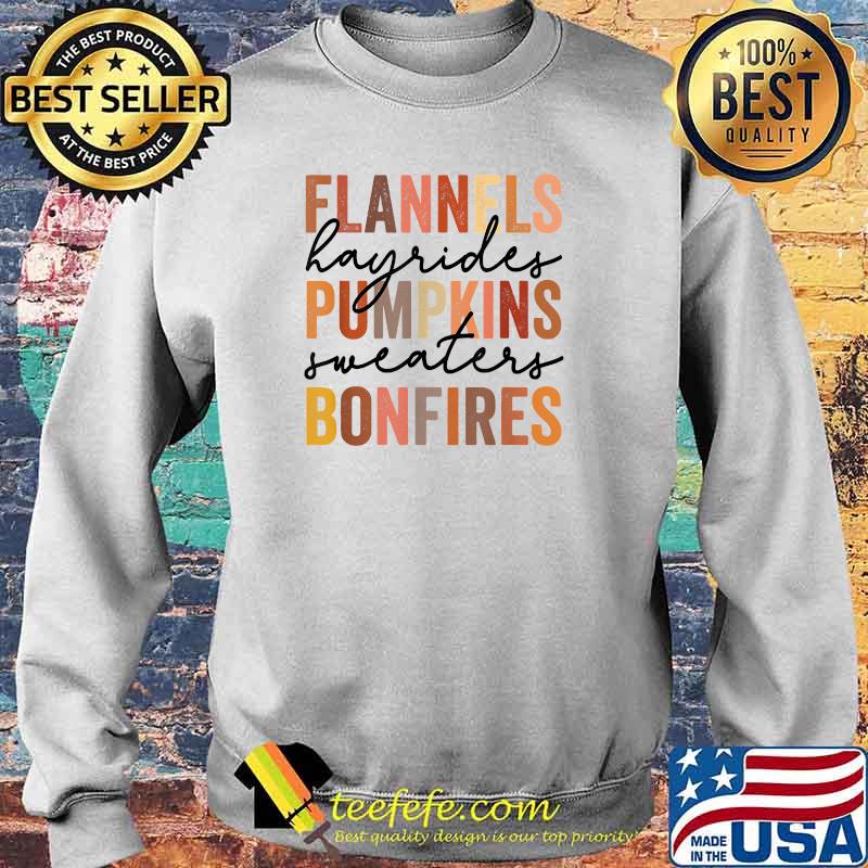 Flannels Hayrides Pumpkins Vintage Sweaters Bonfires Autumn Halloween T-Shirt Sweater Flannels Hayrides Pumpkins Vintage Sweaters Bonfires Autumn Halloween T-Shirt Sweater