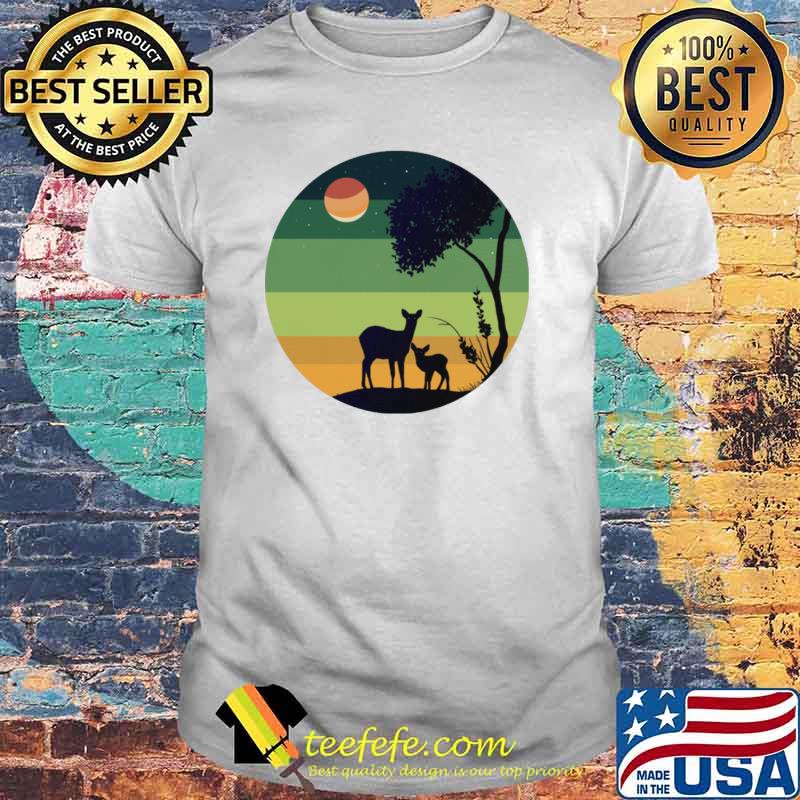 Florest sun reindeers retro shirt