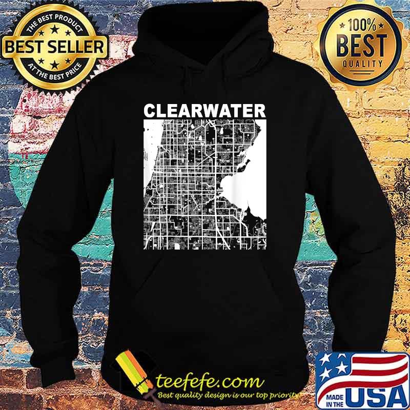 Florida Souvenir Clearwater City Street Map T-Shirt Hoodie Florida Souvenir Clearwater City Street Map T-Shirt Hoodie