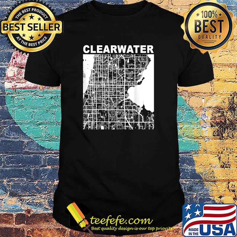 Florida Souvenir Clearwater City Street Map T-Shirt