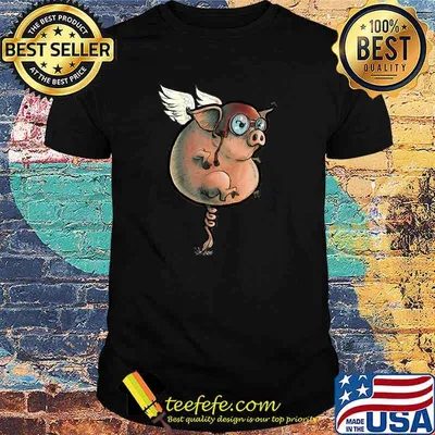 Flying Pig Quirky hand drawn T-Shirt