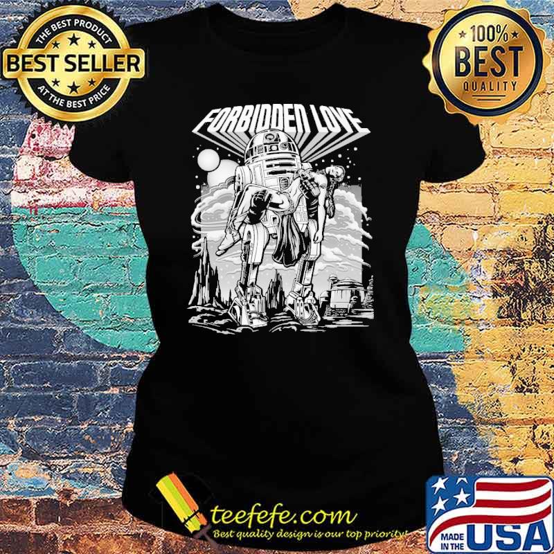 Forbidden Love Princess Leia R2-D2 robot Star Wars s Ladies tee Forbidden Love Princess Leia R2-D2 robot Star Wars s Ladies tee
