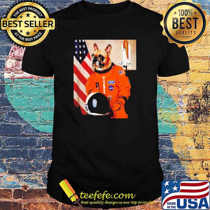 French Bulldog Astronaut American flag shirt