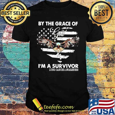 Funny by The Grace Of God I'm a Survivor Lung Cancer Awareness Shirt