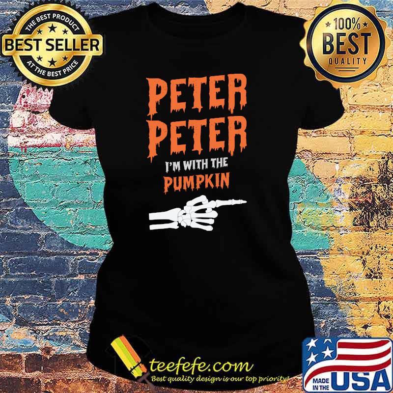 Funny peter i'm with the pumpkin Distressed bond hand Halloween T-s Ladies tee Funny peter i'm with the pumpkin Distressed bond hand Halloween T-s Ladies tee