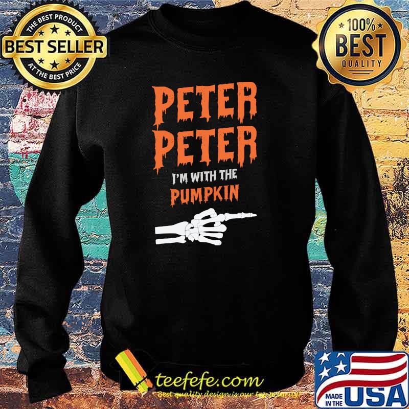 Funny peter i'm with the pumpkin Distressed bond hand Halloween T-s Sweater Funny peter i'm with the pumpkin Distressed bond hand Halloween T-s Sweater