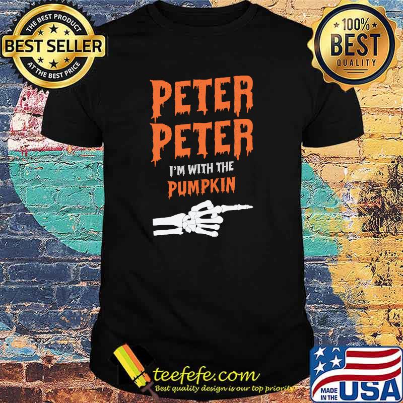 Funny peter i'm with the pumpkin Distressed bond hand Halloween T-shirt Funny peter i'm with the pumpkin Distressed bond hand Halloween T-shirt