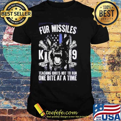 Fur Missiles Teaching Idiots Not To Run Bite At A Time Usa Flag Dog Shirt