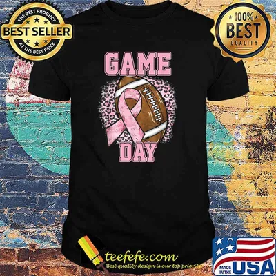 Game Day - Breast Cancer Awareness Pink Football Mom Grandma T-Shirt