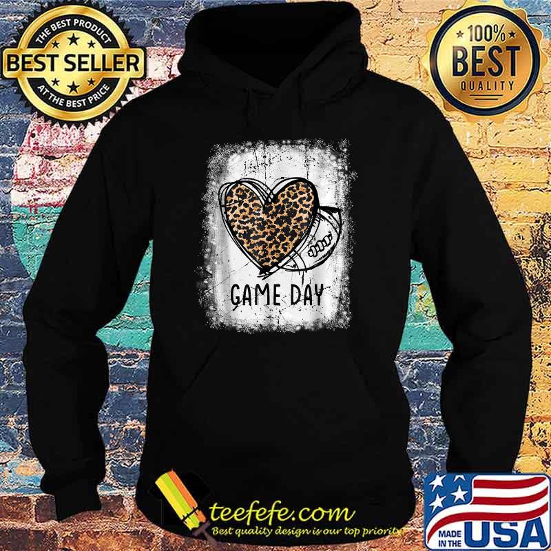 Game Day With Leopard Heart Football T-Shirt Hoodie Game Day With Leopard Heart Football T-Shirt Hoodie