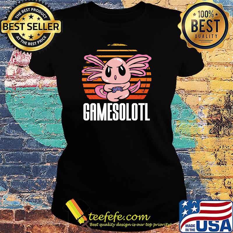 Gamesolotl Axolotl Gamer Playing Video Games T-Shirt Ladies tee Gamesolotl Axolotl Gamer Playing Video Games T-Shirt Ladies tee