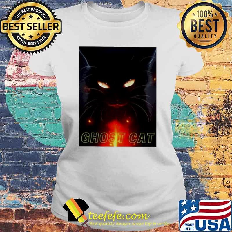 Ghost cat black Halloween s Laides tee Ghost cat black Halloween s Laides tee