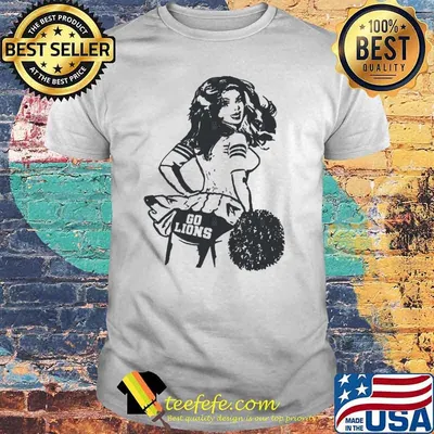 Go Lions Detroit Lions Football Cheerleader Baseball shirt