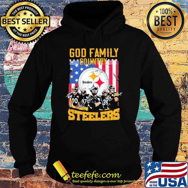God Family Country Pittsburgh Steelers American flag signatures Shirt Hoodie God Family Country Pittsburgh Steelers American flag signatures Shirt Hoodie