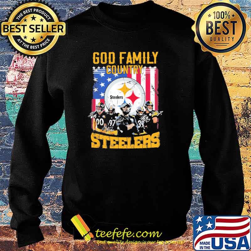 God Family Country Pittsburgh Steelers American flag signatures Shirt Sweater God Family Country Pittsburgh Steelers American flag signatures Shirt Sweater