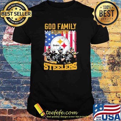 God Family Country Pittsburgh Steelers American flag signatures Shirt