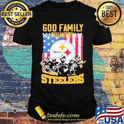 God Family Country Pittsburgh Steelers Football Signatures American Flag Shirt