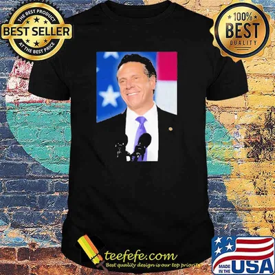 Gov Andrew Cuomo Smiling American Flag Shirt