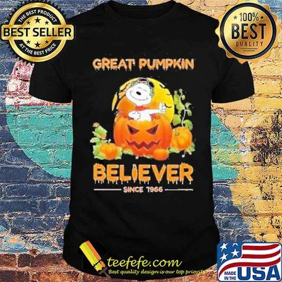 Great Pumpkin Believer Since 1966 Snoopy Moon Happy Halloween Shirt