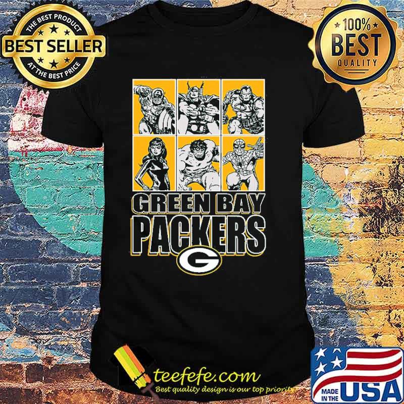 Green bay packers disney marvel avengers line-up shirt, hoodie, sweater,  long sleeve and tank top