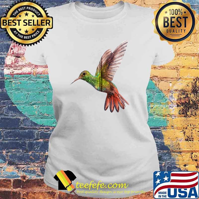 Green red Hummingbird Watercolor T-Shirt Laides tee Green red Hummingbird Watercolor T-Shirt Laides tee