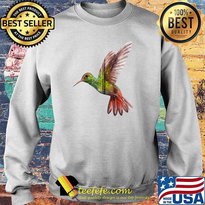 Green red Hummingbird Watercolor T-Shirt Sweater Green red Hummingbird Watercolor T-Shirt Sweater