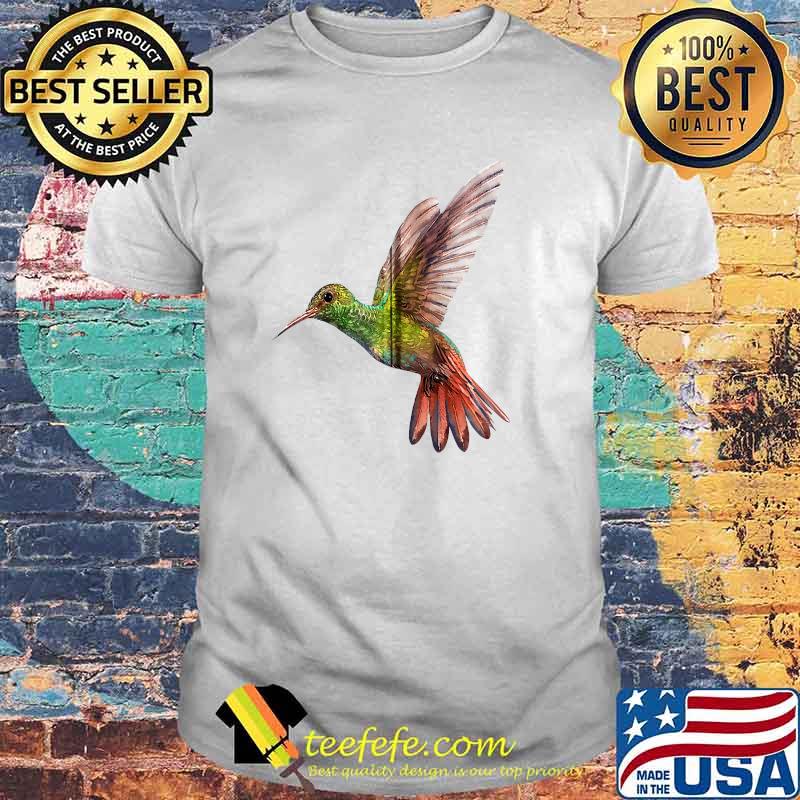 Green red Hummingbird Watercolor T-Shirt