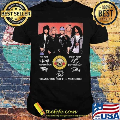 Guns N ‘Roses thank you for the memories signatures shirt