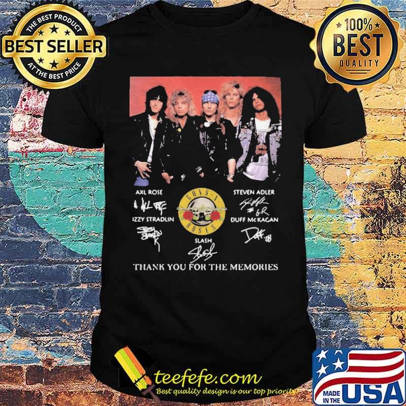 Guns N ‘Roses thank you for the memories signatures shirt