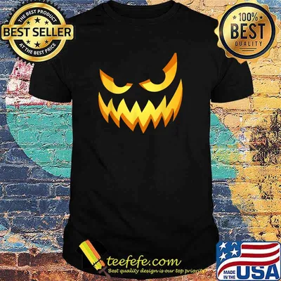 Halloween Costume Jack O Lantern Scary Carved Pumpkin Face T-Shirt